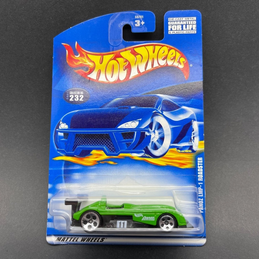 Hot Wheels Panoz LMP-1 Roadster Race Car Green #11 Diecast 1/64 Scale #232